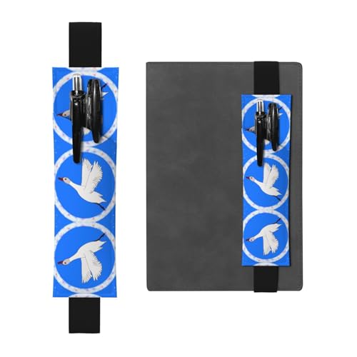WZYCWB Flying White Goose Bedruckte Große Kapazität PVC Stifthalter + Kreatives Tagebuch Stiftetasche Set mit Gummiband Anti-Rutsch-Design von WZYCWB