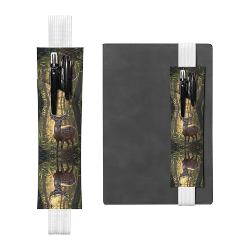 WZYCWB Forest Sika Deer Diary Federmäppchen, PVC-Stifthalter und Stifthalter mit Gummibändern und Lesezeichen sind die beste Geschenkwahl. von WZYCWB
