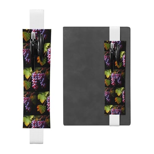 WZYCWB Fresh Grapes Diary Federmäppchen, PVC-Stifthalter und Stifthalter mit Gummibändern und Lesezeichen sind die beste Geschenkwahl. von WZYCWB