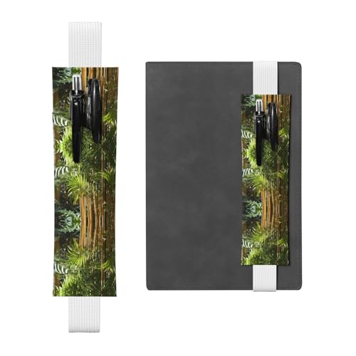 WZYCWB Frische grüne Pflanzen Tagebuch Federmäppchen, PVC-Stifthalter und Stifthalter mit Gummibändern und Lesezeichen sind die beste Geschenkwahl. von WZYCWB