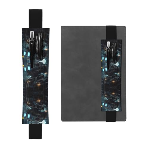 WZYCWB Future Robot bedruckter großer PVC-Stifthalter + kreatives Tagebuch-Stifttaschen-Set mit Gummiband, Anti-Rutsch-Design von WZYCWB