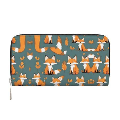 WZYCWB Gelber Fuchs bedruckte Geldbörse mit Reißverschluss, perfekt für Reisen, Business und den Alltag. Hält Handys und Bargeld. von WZYCWB