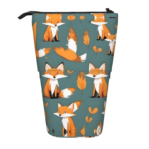 WZYCWB Gelber Fuchs bedruckter einziehbarer Stifthalter für Wohnheim oder Büro. von WZYCWB