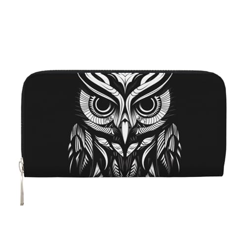 WZYCWB Geldbörse mit Eulen-Motiv, bedruckt, mit Reißverschluss, perfekt für Reisen, Business und den Alltag. Hält Handys und Bargeld. von WZYCWB