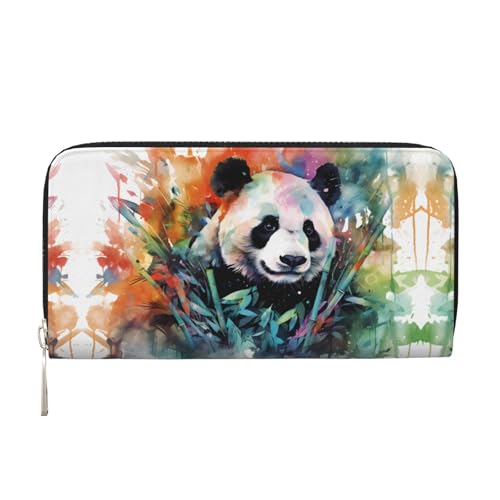 WZYCWB Geldbörse mit Panda-Motiv, bedruckt, mit Reißverschluss, perfekt für Reisen, Business, und den Alltag. Hält Handys und Bargeld. von WZYCWB