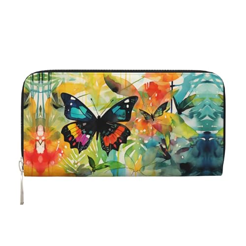 WZYCWB Geldbörse mit Schmetterlings-Motiv, bedruckt, ideal für Reisen, Business und den Alltag. Hält Handys und Bargeld. von WZYCWB