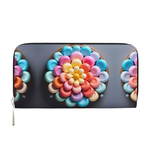 WZYCWB Geldbörse mit buntem Süßigkeitendruck, perfekt für Reisen, Business und den Alltag. Hält Handys und Bargeld. von WZYCWB