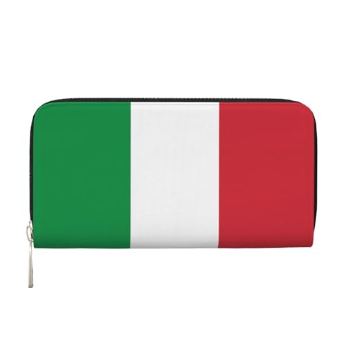 WZYCWB Geldbörse mit italienischer Flagge, bedruckt, mit Reißverschluss, perfekt für Reisen, Business und den Alltag. Hält Handys und Bargeld. von WZYCWB