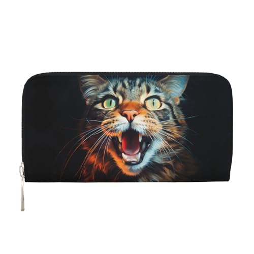 WZYCWB Geldbörse mit offenem Mund, bedruckt, mit Reißverschluss, perfekt für Reisen, Business und den Alltag. Hält Handys und Bargeld. von WZYCWB