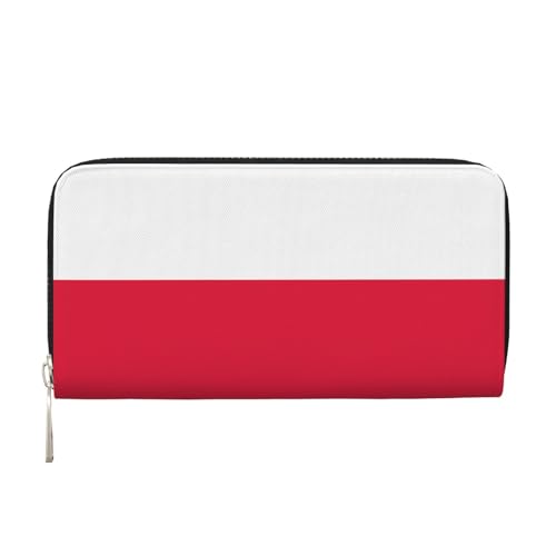 WZYCWB Geldbörse mit polnischer Flagge, bedruckt, mit Reißverschluss, perfekt für Reisen, Business und den Alltag. Hält Handys und Bargeld. von WZYCWB