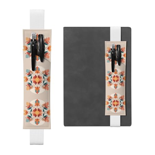 WZYCWB Geometrische Collage Blumen Tagebuch Federmäppchen, PVC-Stifthalter und Stifthalter mit Gummibändern und Lesezeichen sind die beste Geschenkidee. von WZYCWB