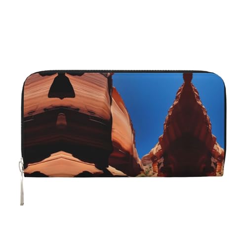 WZYCWB Gorge Scenery bedruckte Geldbörse mit Reißverschluss, perfekt für Reisen, Business und den Alltag. Hält Handys und Bargeld. von WZYCWB