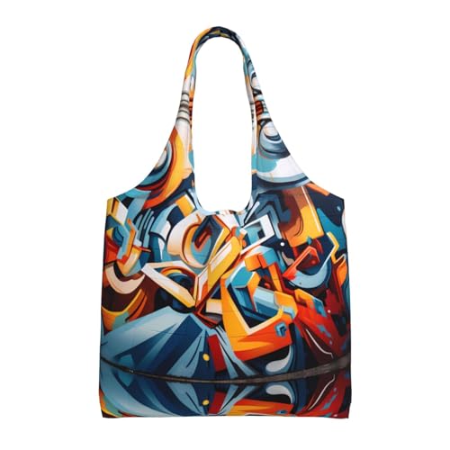 WZYCWB Graffiti-Wand-bedruckte Leinentasche, modische Alltagstasche, geeignet für den täglichen Gebrauch auf Reisen und zum Einkaufen WZYCWB Graffiti-Wand-bedruckte Leinentasche, modische Alltagstasche, geeignet für den täglichen Gebrauch auf Reisen und zum Einkaufen von WZYCWB