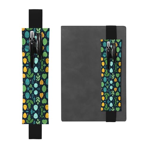 WZYCWB Großer PVC-Stifthalter mit Blattmuster und kreativem Tagebuch-Stifttaschen-Set mit Gummiband, rutschfestes Design von WZYCWB