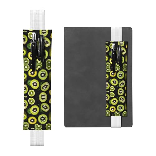 WZYCWB Grüne Kiwi Diary Federmäppchen, PVC-Stifthalter und Stifthalter mit Gummibändern und Lesezeichen sind die beste Geschenkwahl. von WZYCWB