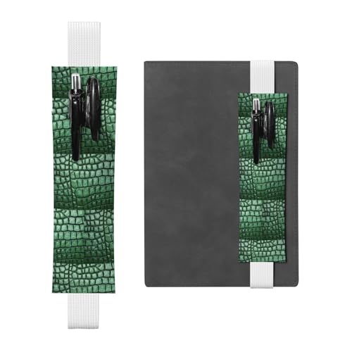 WZYCWB Grüne Krokodil-Tagebuch-Federmäppchen, PVC-Stifthalter und Stifthalter mit Gummibändern und Lesezeichen sind die beste Geschenkwahl. von WZYCWB