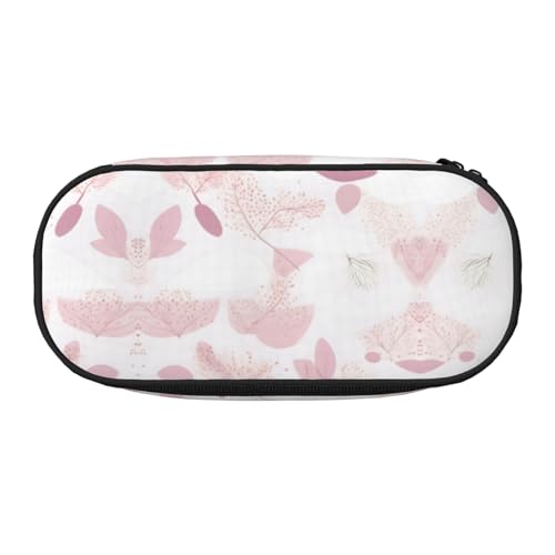 WZYCWB Handgemaltes Federmäppchen mit Blumenmuster und großem Fassungsvermögen, multifunktionale Aufbewahrungsbox, tragbare und langlebige Bleistifttasche für Büro- und Schulbedarf, Schwarz von WZYCWB