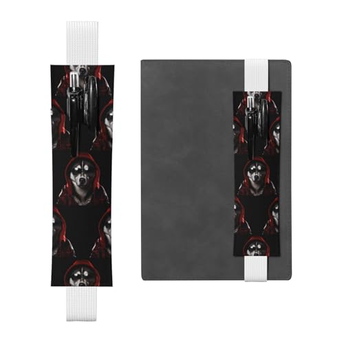 WZYCWB Handsome Dogs Diary Federmäppchen, PVC-Stifthalter und Stifthalter mit Gummibändern und Lesezeichen sind die beste Geschenkidee, Weiß, Einheitsgröße, weiß, Einheitsgröße von WZYCWB