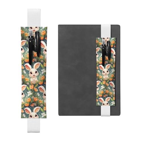 WZYCWB Happy Bunny Diary Federmäppchen, PVC-Stifthalter und Stifthalter mit Gummibändern und Lesezeichen sind die beste Geschenkidee, Weiß, Einheitsgröße, weiß, Einheitsgröße von WZYCWB