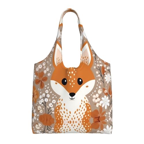 WZYCWB Happy Fox bedruckte Canvas-Tasche mit einer Schulter, modische Alltagstasche, geeignet für den täglichen Gebrauch auf Reisen und zum Einkaufen WZYCWB Happy Fox bedruckte Canvas-Tasche mit einer Schulter, modische Alltagstasche, geeignet für den täglichen Gebrauch auf Reisen und zum Einkaufen von WZYCWB