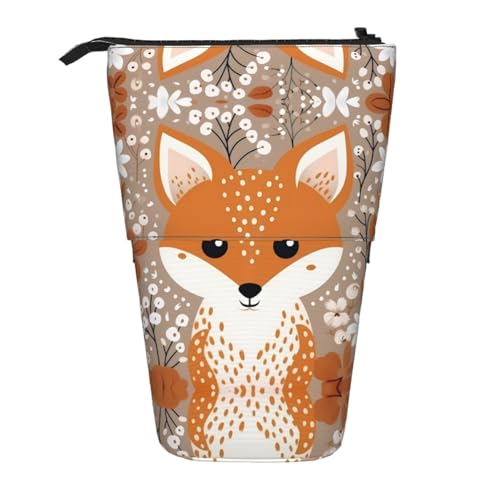 WZYCWB Happy Fox bedruckter einziehbarer Stifthalter für Wohnheim oder Büro. von WZYCWB