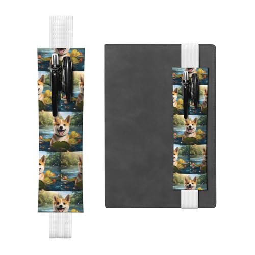 WZYCWB Happy Shiba Inu Diary Federmäppchen, PVC-Stifthalter und Stifthalter mit Gummibändern und Lesezeichen sind die beste Geschenkwahl. von WZYCWB