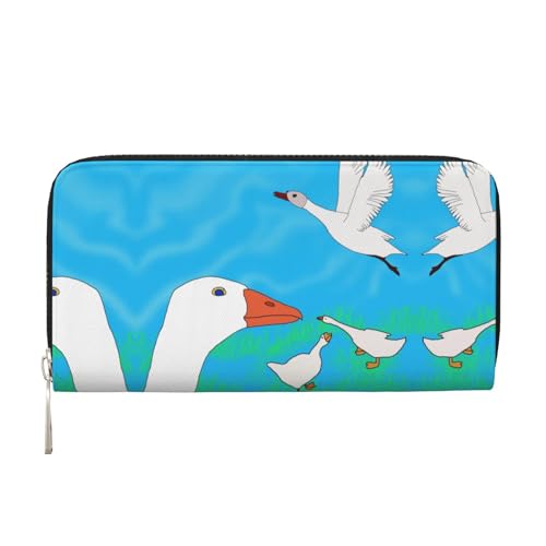 WZYCWB Happy White Goose Printed zippered wallet perfect for travel, business, and everyday wear.Holds cell phones and cash. von WZYCWB