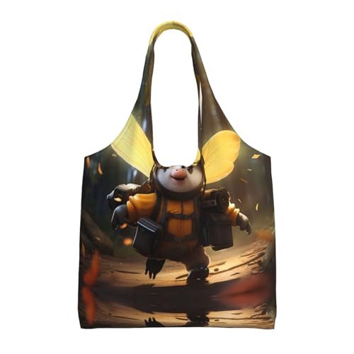 WZYCWB Hard-working Bees Printed Single Shoulder Canvas Bag Fashion Daily Canvas Bag Suitable for Daily Travel and Shopping Black, One Size von WZYCWB