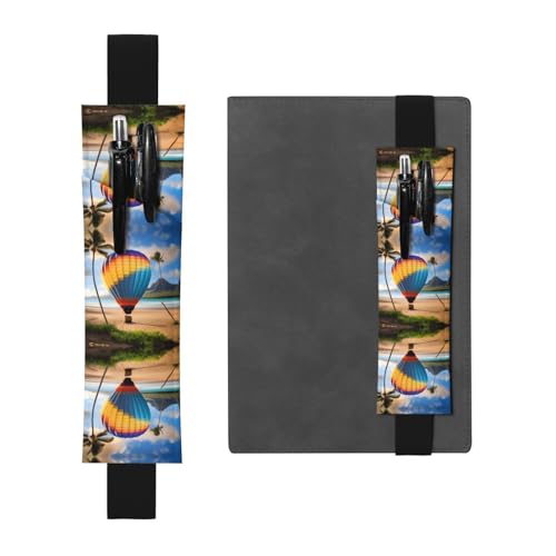 WZYCWB Hawaii Heißluftballon gedruckt Große Kapazität PVC Stifthalter + Kreatives Tagebuch Stifttasche Set mit Gummiband Anti-Rutsch-Design von WZYCWB