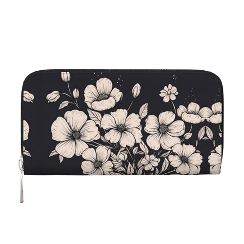 WZYCWB Hellrosa Blumen bedruckte Geldbörse mit Reißverschluss, perfekt für Reisen, Business und den Alltag. Hält Handys und Bargeld. von WZYCWB