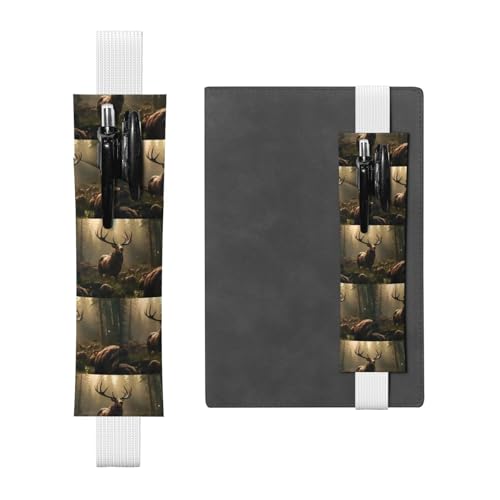 WZYCWB Hirschherde Tagebuch Federmäppchen, PVC-Stifthalter und Stifthalter mit Gummibändern und Lesezeichen sind die beste Geschenkwahl. von WZYCWB