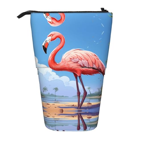 WZYCWB Hocher, einziehbarer Stifthalter mit Flamingo-Muster, für Wohnheim oder Büro. von WZYCWB