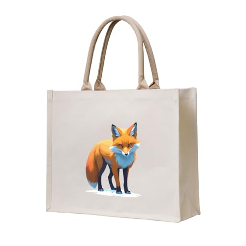WZYCWB Holo Fox bedruckte dreidimensionale Canvas-Tragetasche, geeignet für Reisen, Arbeit, Fitness, Camping und Strand WZYCWB Holo Fox bedruckte dreidimensionale Canvas-Tragetasche, geeignet für Reisen, Arbeit, Fitness, Camping und Strand von WZYCWB
