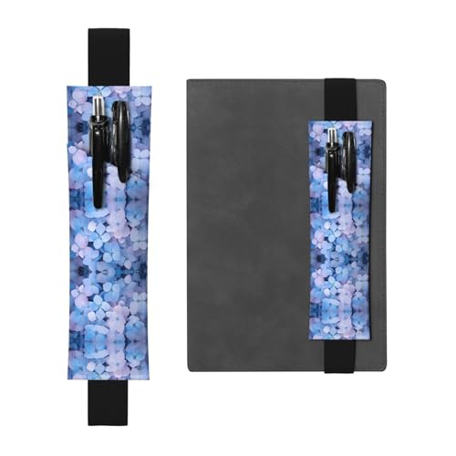 WZYCWB Hortensien bedruckter großer PVC-Stifthalter + kreatives Tagebuch-Stifttaschen-Set mit Gummiband, Anti-Rutsch-Design von WZYCWB