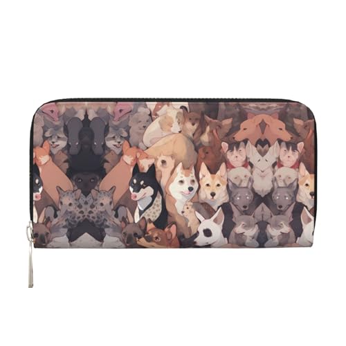 WZYCWB Hundebilder bedruckte Geldbörse mit Reißverschluss, perfekt für Reisen, Business und den Alltag. Hält Handys und Bargeld. von WZYCWB