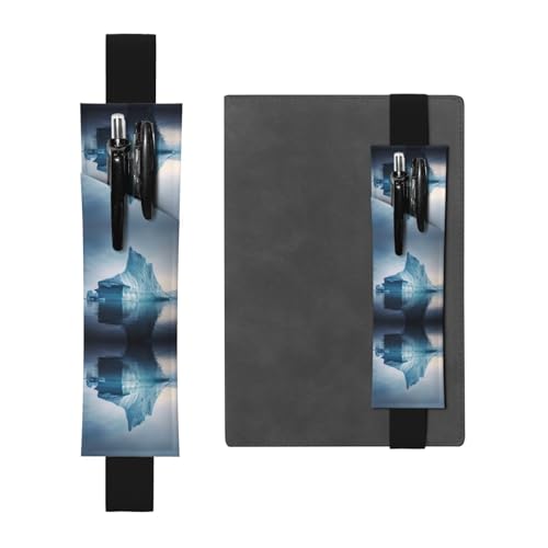 WZYCWB Icebergs Bedruckter großer Kapazität PVC Stifthalter + kreatives Tagebuch Stiftetasche Set mit Gummiband Anti-Rutsch-Design von WZYCWB