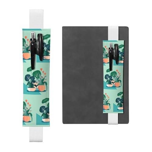 WZYCWB Indoor-Cartoon-Topf-Grünpflanzen-Tagebuch-Federmäppchen, PVC-Stifthalter und Stifthalter mit Gummibändern und Lesezeichen sind die beste Geschenkidee. von WZYCWB