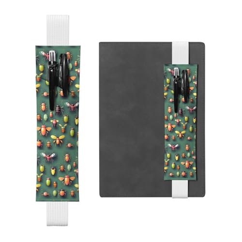 WZYCWB Insect Atlas Diary Federmäppchen, PVC-Stifthalter und Stifthalter mit Gummibändern und Lesezeichen sind die beste Geschenkwahl., weiß, Einheitsgröße von WZYCWB
