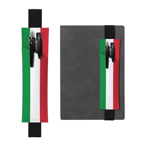 WZYCWB Italienische Flagge, bedruckter großer PVC-Stifthalter + kreatives Tagebuch-Stifttaschen-Set mit Gummiband, Anti-Rutsch-Design von WZYCWB