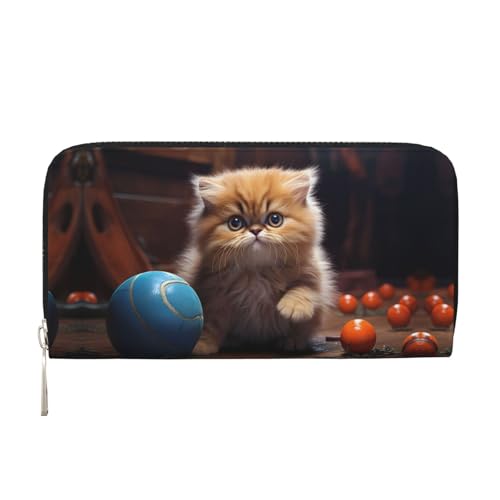 WZYCWB Lebendige persische Katzen-bedruckte Geldbörse mit Reißverschluss, perfekt für Reisen, Business und den Alltag. Hält Handys und Bargeld. von WZYCWB