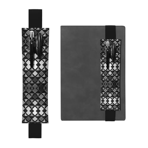 WZYCWB Leder-Styling bedruckter großer PVC-Stifthalter + kreatives Tagebuch-Stifttaschen-Set mit Gummiband, Anti-Rutsch-Design von WZYCWB