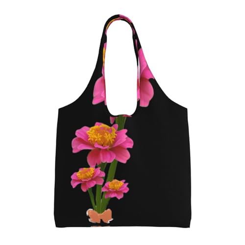 WZYCWB Leinentasche mit feinen Blättern, Chrysanthemen-bedruckt, einzelne Schultertasche, modische Alltagstasche, geeignet für den täglichen Gebrauch auf Reisen und zum Einkaufen von WZYCWB