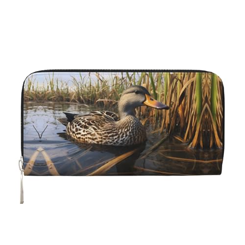 WZYCWB Leisurely Mallard Duck Printed zippered wallet perfect for travel, business, and everyday wear.Holds cell phones and cash. von WZYCWB