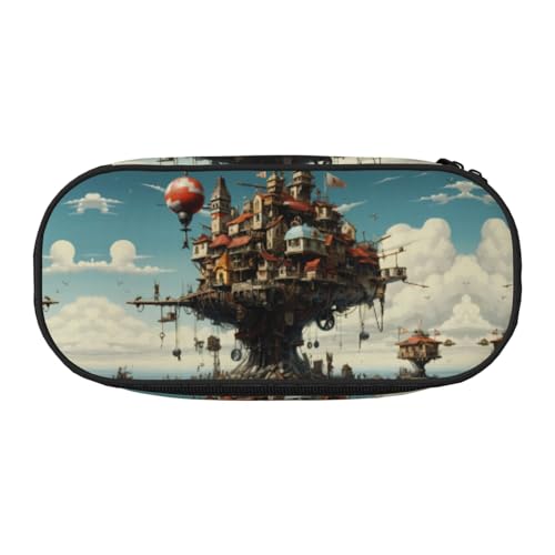 WZYCWB Levitating Cities Federmäppchen mit großer Kapazität – Multifunktionale Aufbewahrungsbox, tragbare und langlebige Bleistifttasche für Büro- und Schulbedarf, Schwarz , Einheitsgröße von WZYCWB