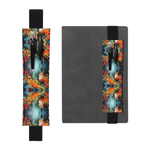 WZYCWB Light Fox bedruckter großer PVC-Stifthalter + kreatives Tagebuch-Stifttaschen-Set mit Gummiband, Anti-Rutsch-Design von WZYCWB
