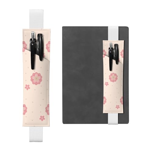 WZYCWB Little Pink Cherry Blossoms Diary Federmäppchen, PVC-Stifthalter und Stifthalter mit Gummibändern und Lesezeichen sind die beste Geschenkidee. von WZYCWB