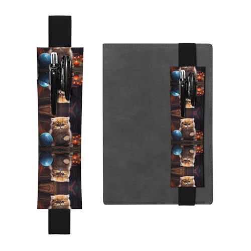 WZYCWB Lively Perserkatze, bedruckter großer PVC-Stifthalter + kreatives Tagebuch-Stifttaschen-Set mit Gummiband, Anti-Rutsch-Design von WZYCWB