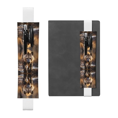 WZYCWB Lone Hyena Diary Federmäppchen, PVC-Stifthalter und Stifthalter mit elastischen Bändern und Lesezeichen sind die beste Geschenkidee, weiß, Einheitsgröße, weiß, Einheitsgröße von WZYCWB