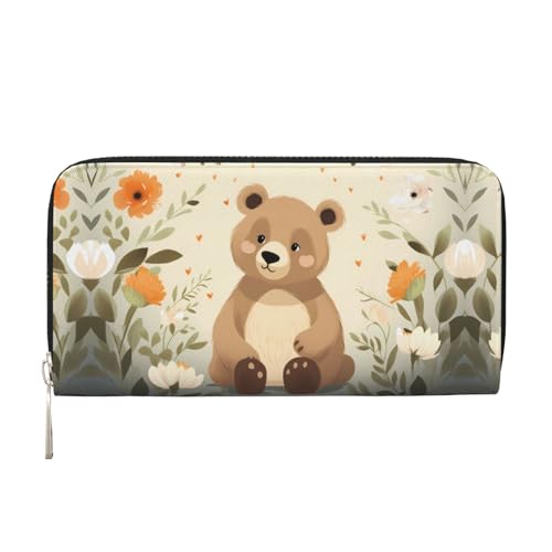 WZYCWB Lost Bear bedruckte Geldbörse mit Reißverschluss, perfekt für Reisen, Business und den Alltag. Hält Handys und Bargeld. von WZYCWB