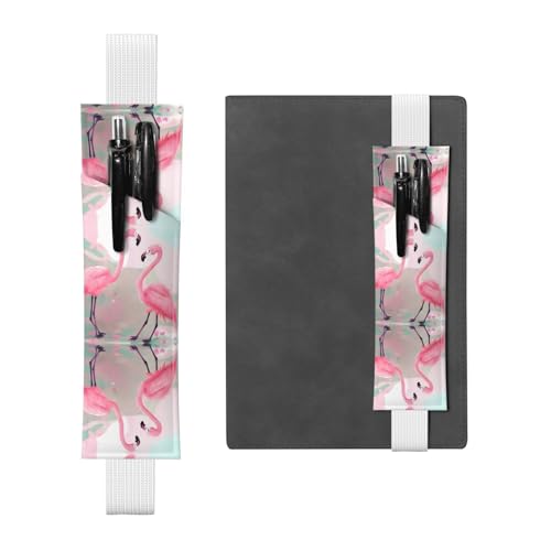 WZYCWB Love Flamingo Diary Federmäppchen, PVC-Stifthalter und Stifthalter mit Gummibändern und Lesezeichen sind die beste Geschenkwahl., Weiß, One Size von WZYCWB